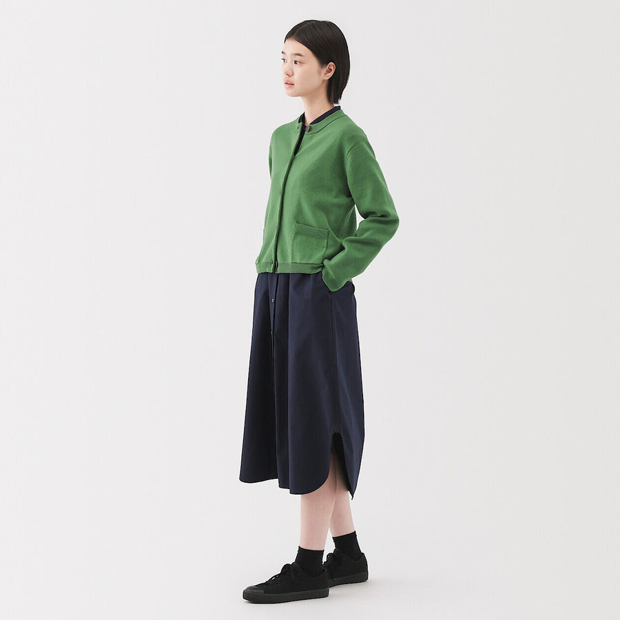 W's Washable crew neck cardigan Off WhiteXS