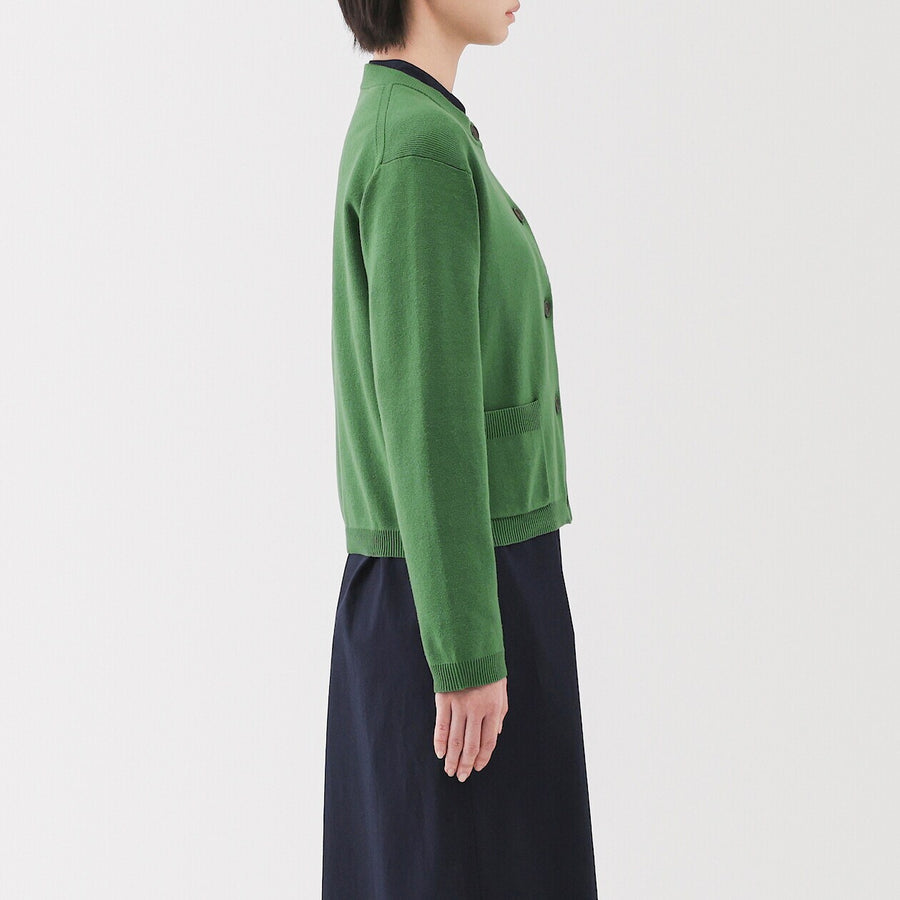 W's Washable crew neck cardigan Off WhiteXS