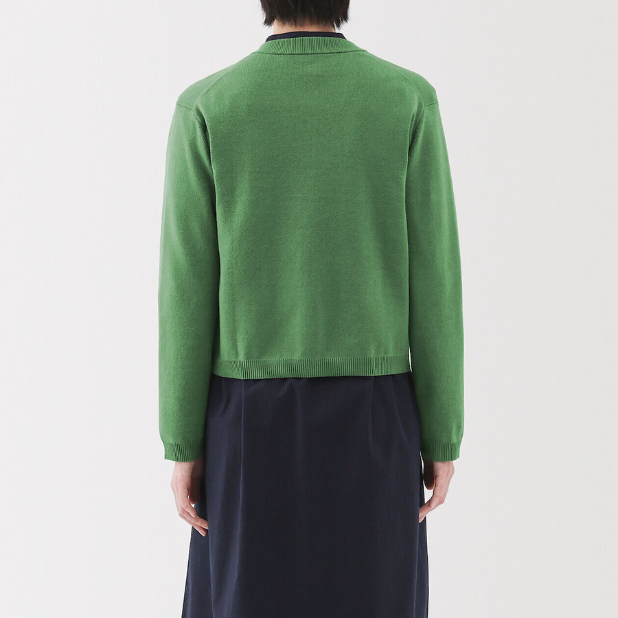 W's Washable crew neck cardigan Off WhiteXS