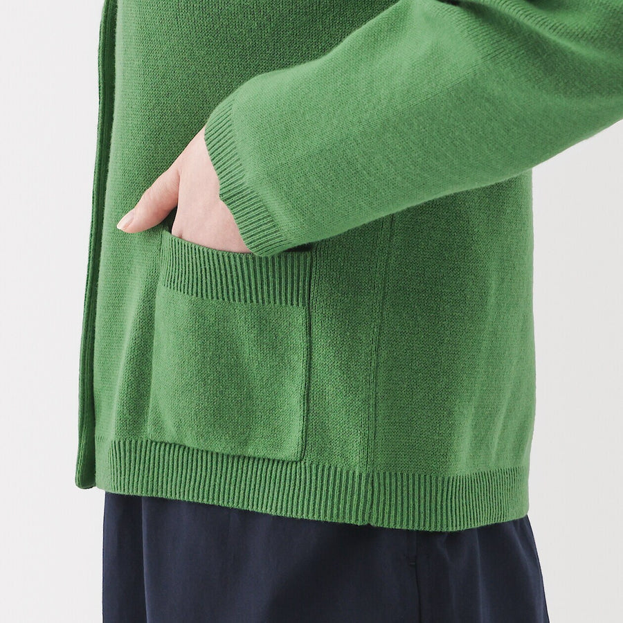 W's Washable crew neck cardigan Off WhiteXS