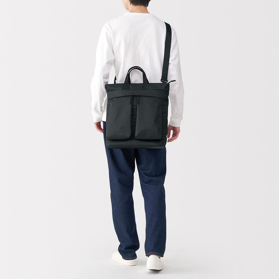 2-Way Water repellent tote bag Black