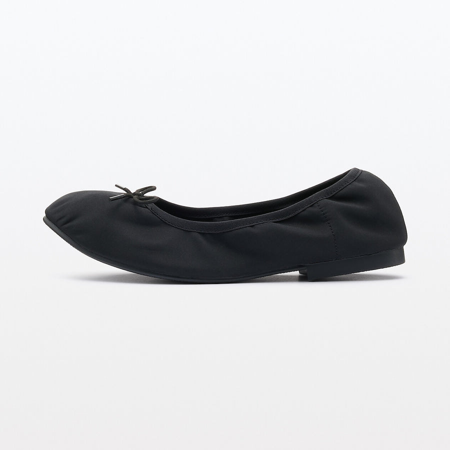 W's Water repellent ribbon ballet shoes Black22.5cm