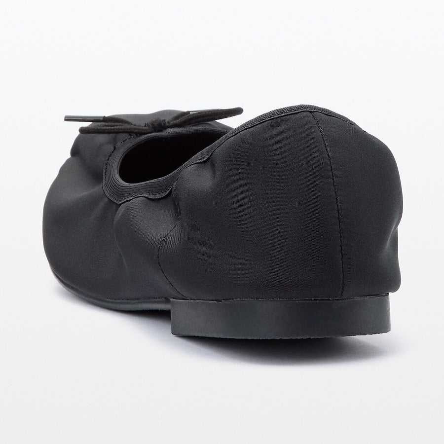 W's Water repellent ribbon ballet shoes Black22.5cm