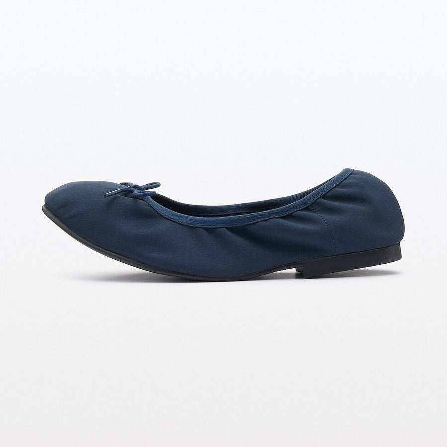 W's Water repellent ribbon ballet shoes Black22.5cm