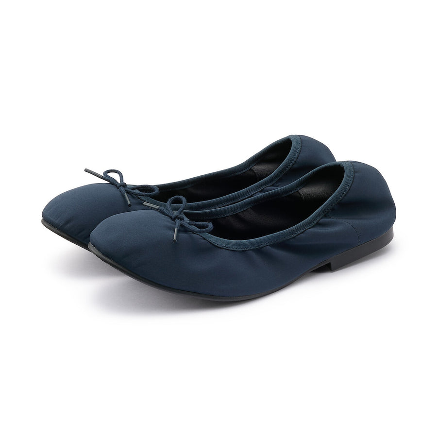 W's Water repellent ribbon ballet shoes Black22.5cm