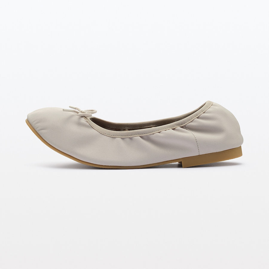 W's Water repellent ribbon ballet shoes Black22.5cm