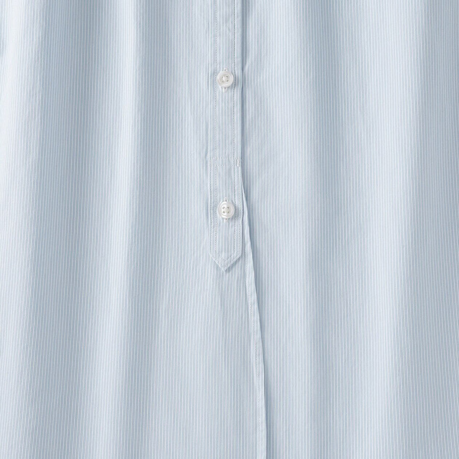 W's Washed broadcloth Stand collar long shirt WhiteXS