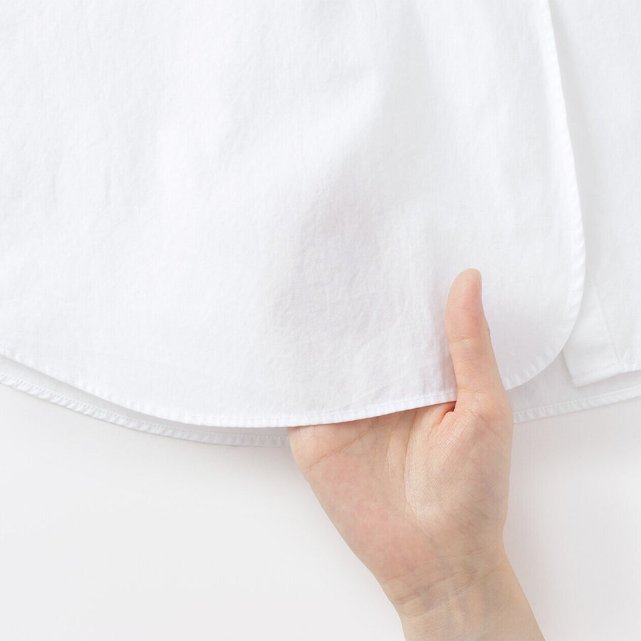 W's Washed broadcloth Stand collar long shirt WhiteXS
