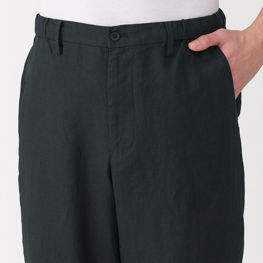 M's Linen washed tapered pants BlackXS
