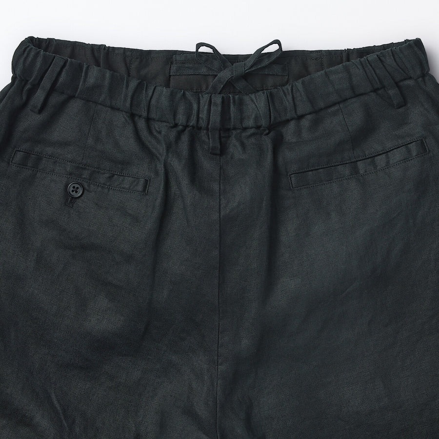 M's Linen washed tapered pants BlackXS