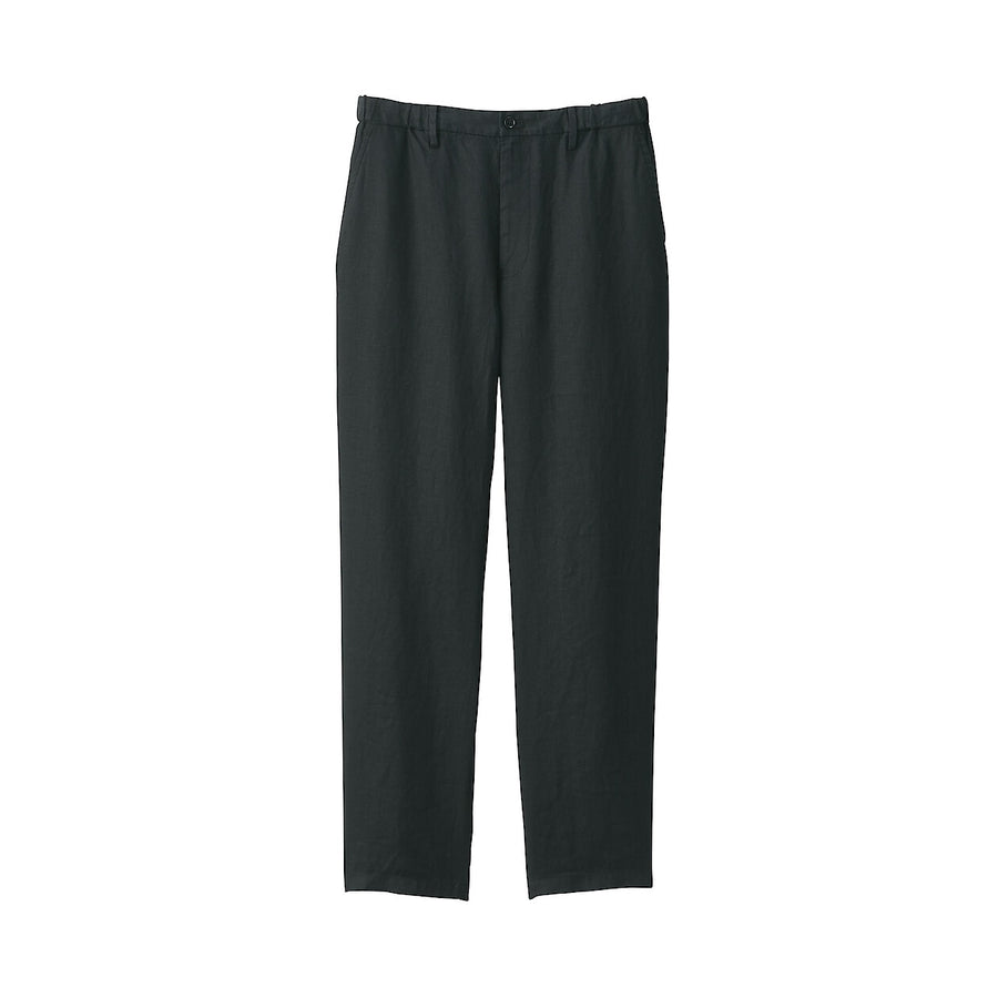 M's Linen washed tapered pants BlackXS