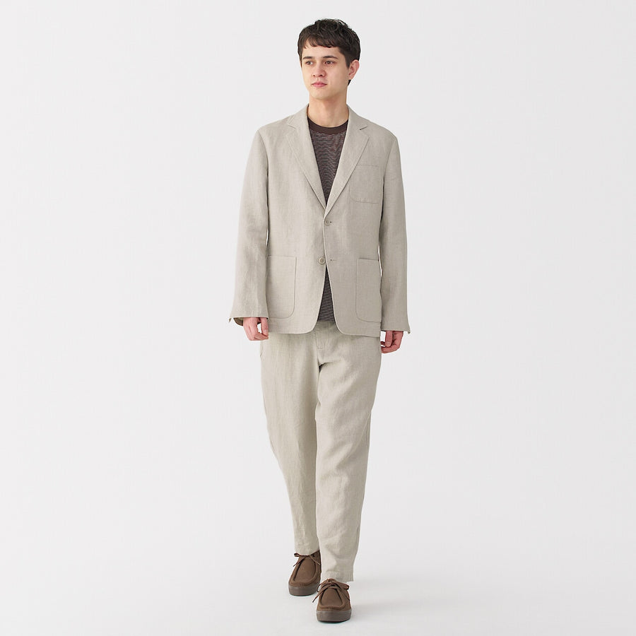 M's Linen washed tapered pants BlackXS