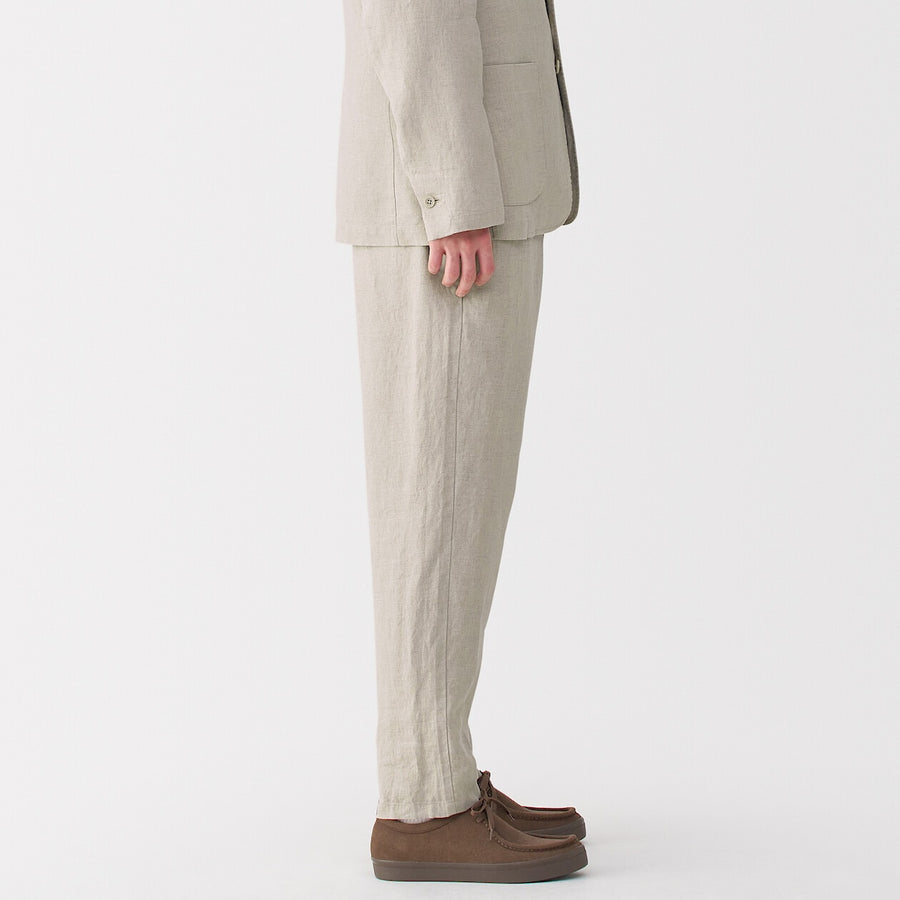M's Linen washed tapered pants BlackXS