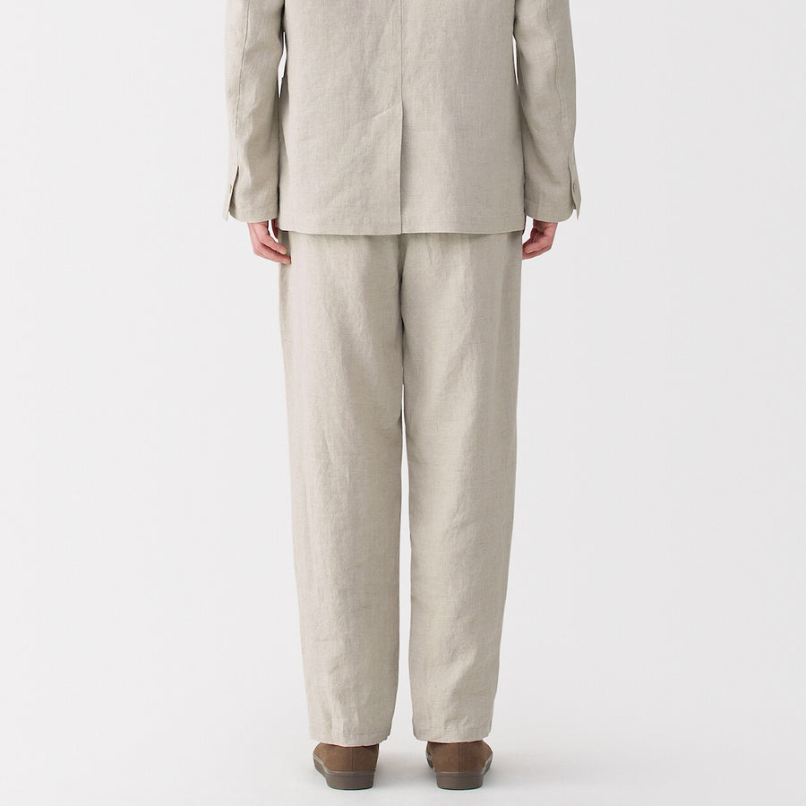 M's Linen washed tapered pants BlackXS