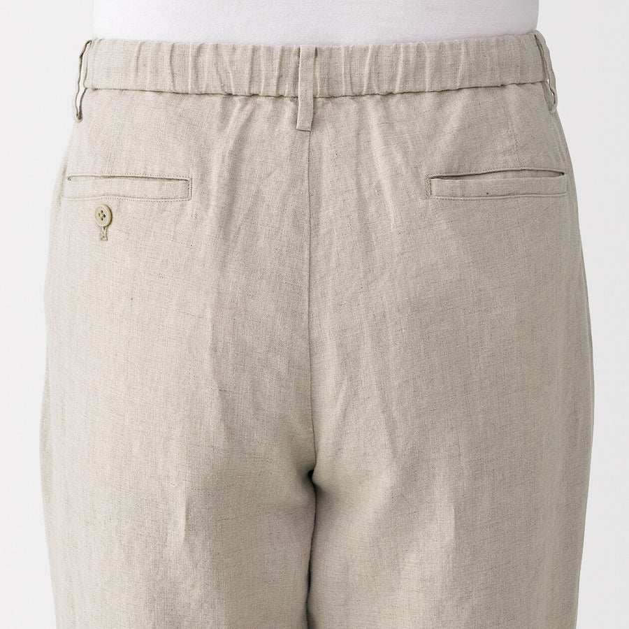 M's Linen washed tapered pants BlackXS