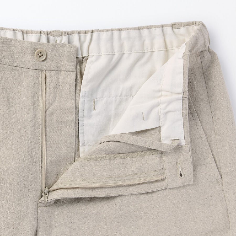 M's Linen washed tapered pants BlackXS