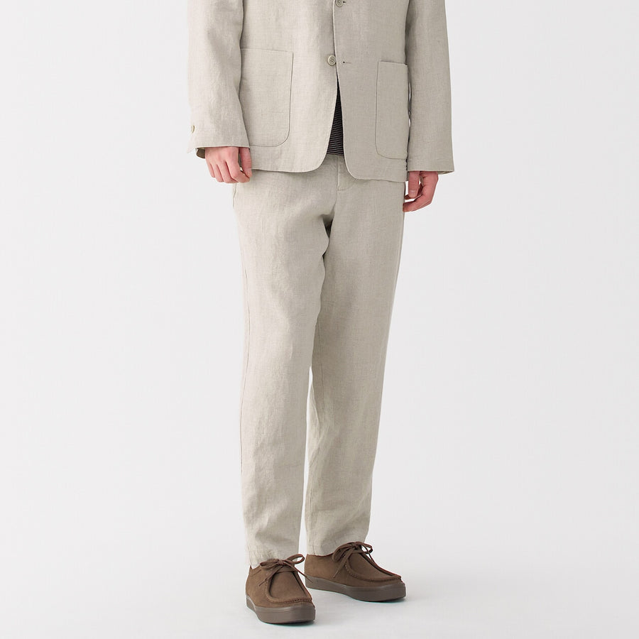 M's Linen washed tapered pants BlackXS