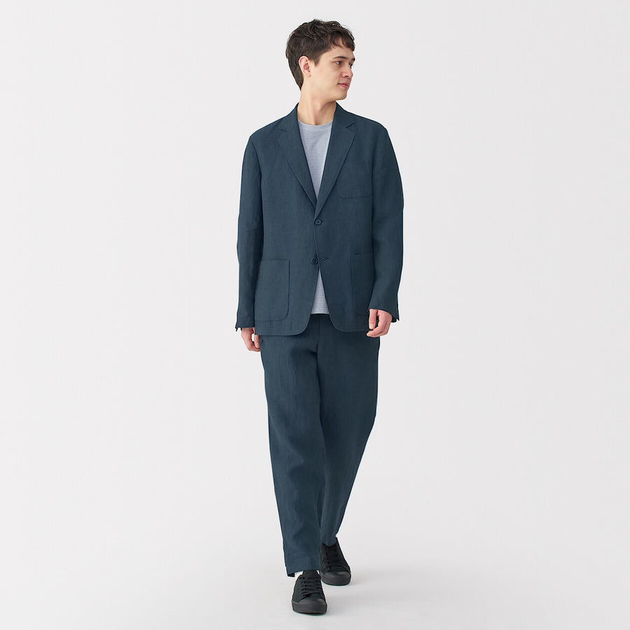 M's Linen washed tapered pants BlackXS