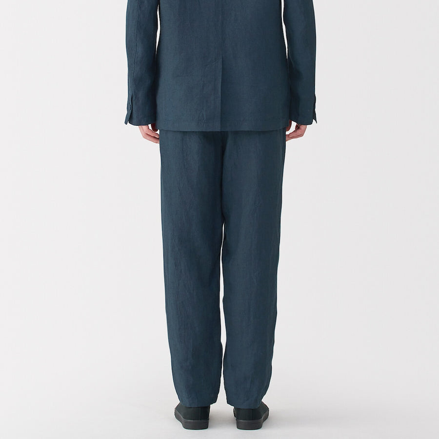 M's Linen washed tapered pants BlackXS