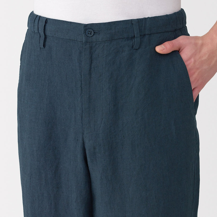 M's Linen washed tapered pants BlackXS