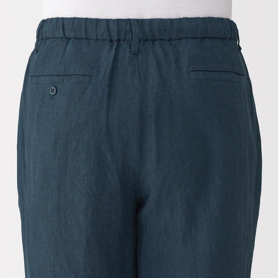 M's Linen washed tapered pants BlackXS