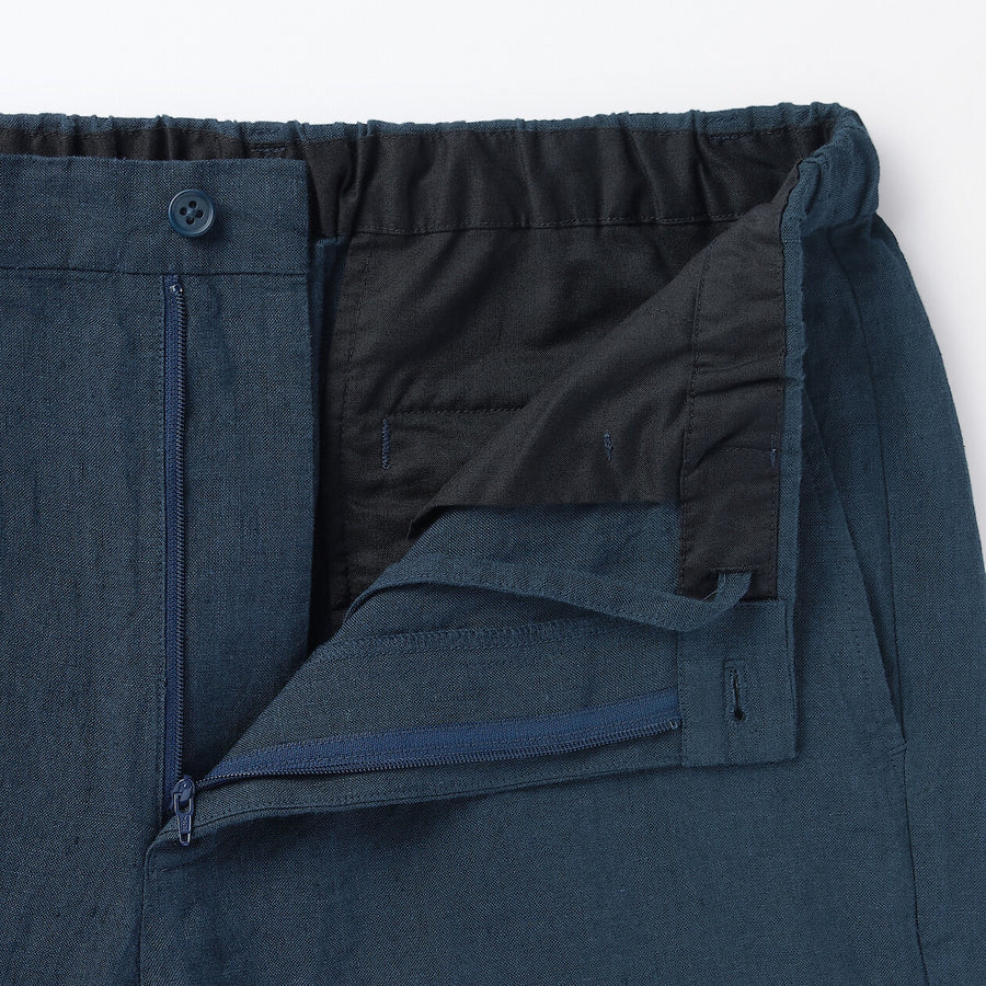 M's Linen washed tapered pants BlackXS