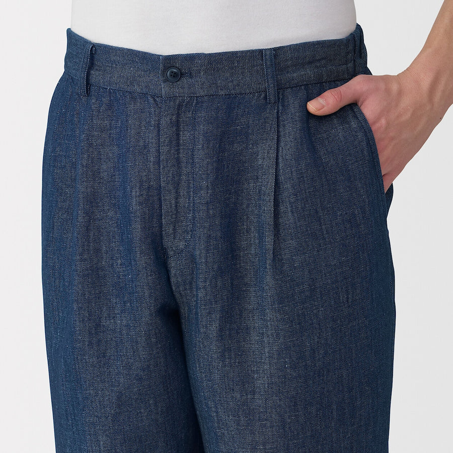 M's Hemp blend denim darted straight pantsNavyXS