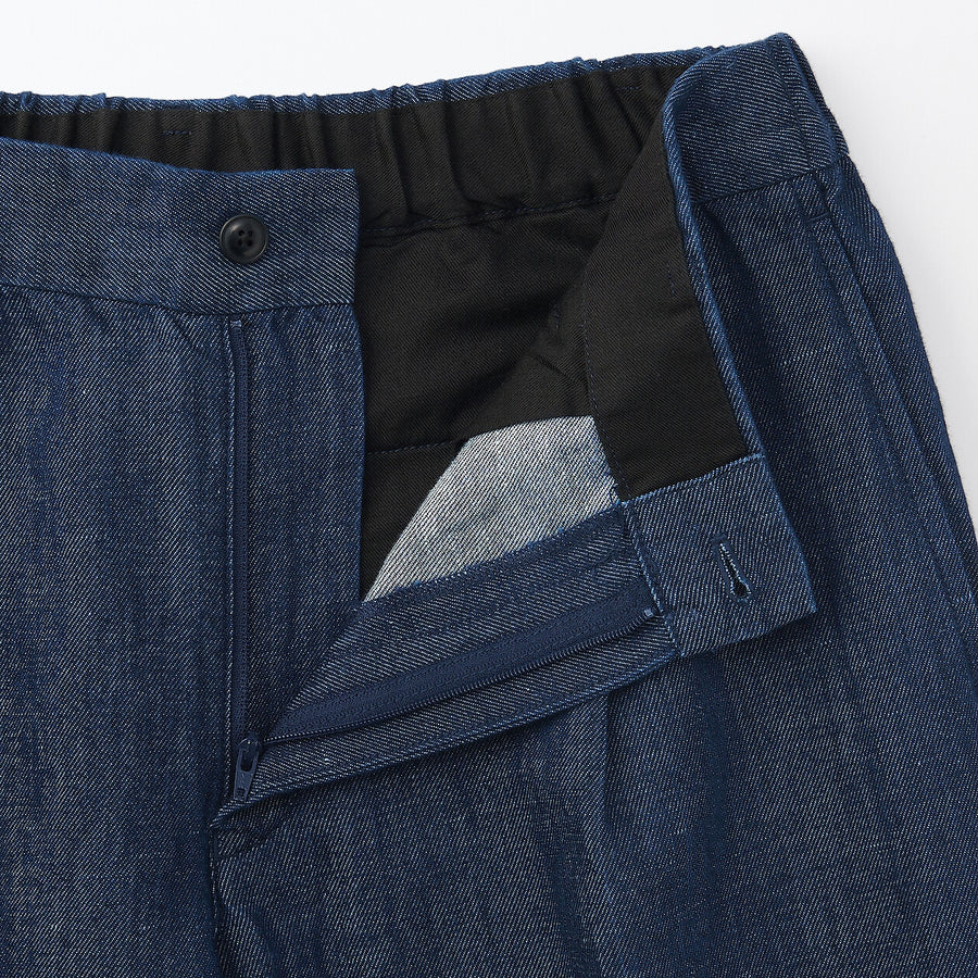 M's Hemp blend denim darted straight pantsNavyXS