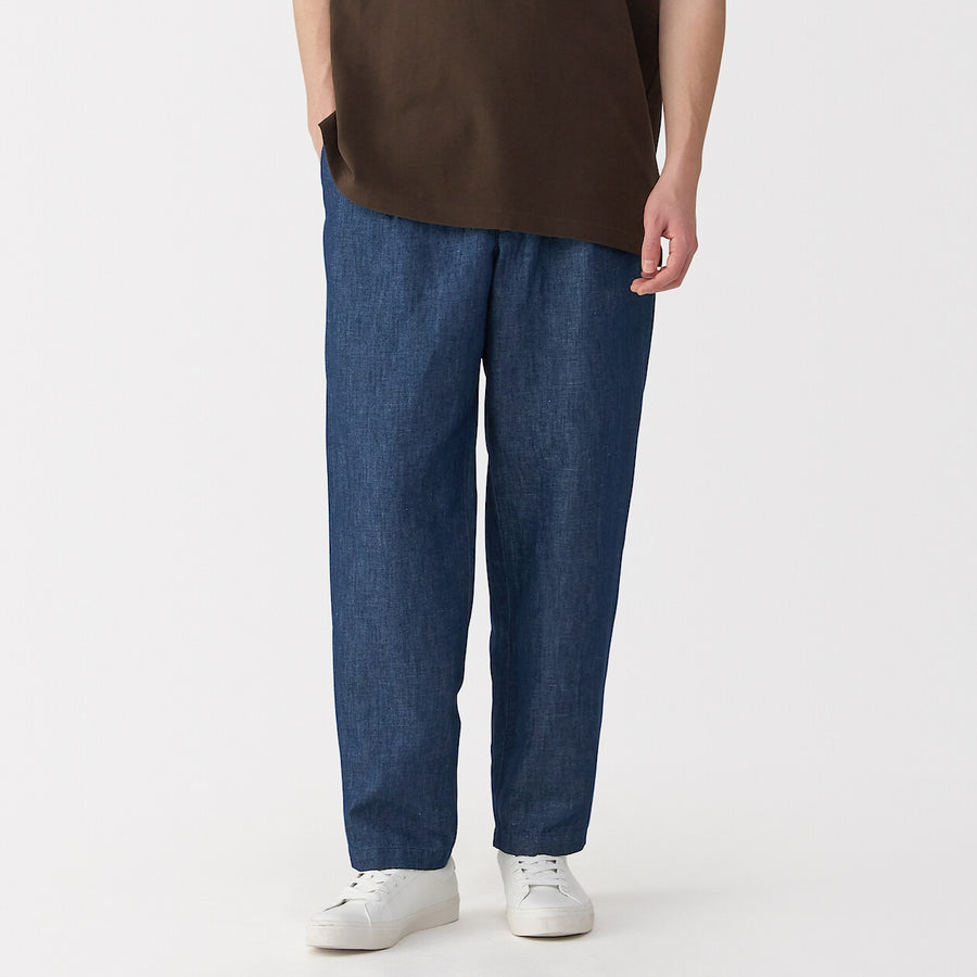 M's Hemp blend denim darted straight pantsNavyXS