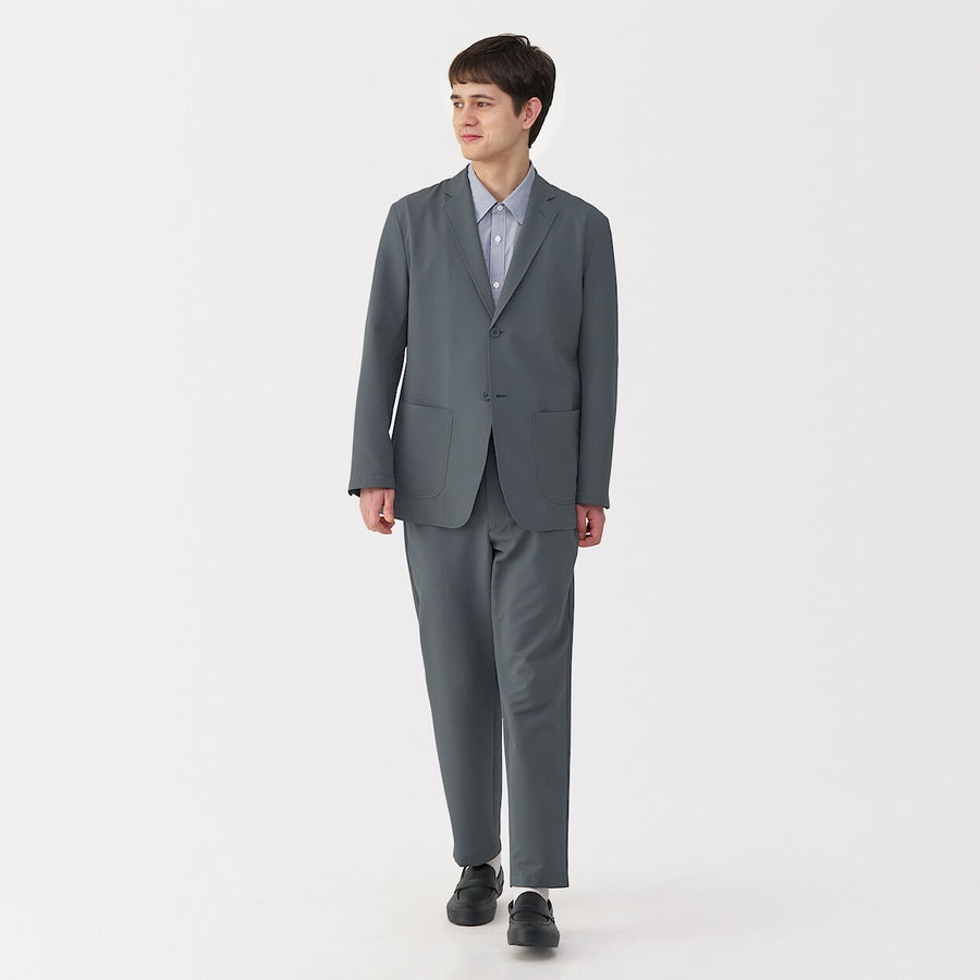 M's Breathable seersucker flat front pantsMedium greyXS