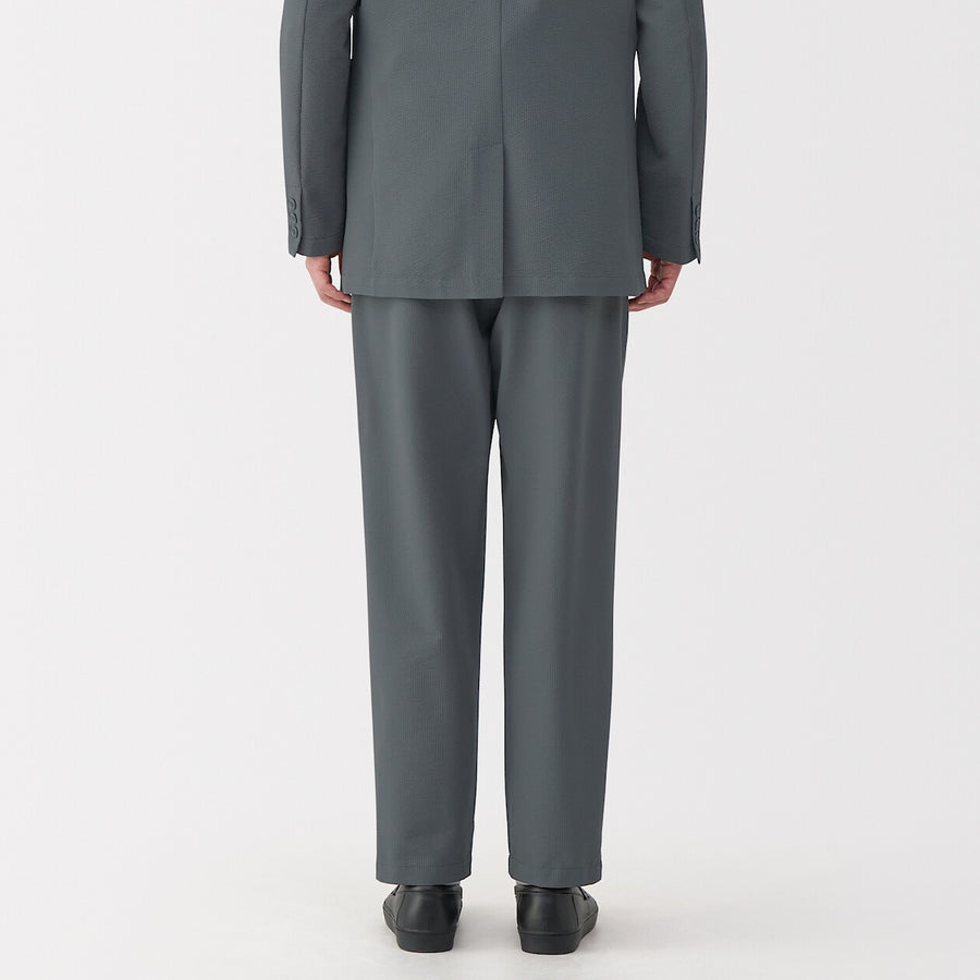 M's Breathable seersucker flat front pantsMedium greyXS