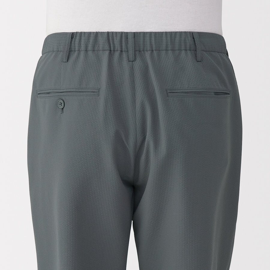 M's Breathable seersucker flat front pantsMedium greyXS