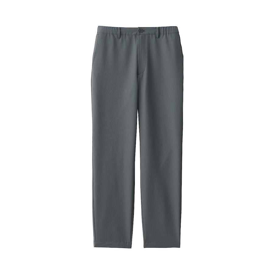 M's Breathable seersucker flat front pantsMedium greyXS