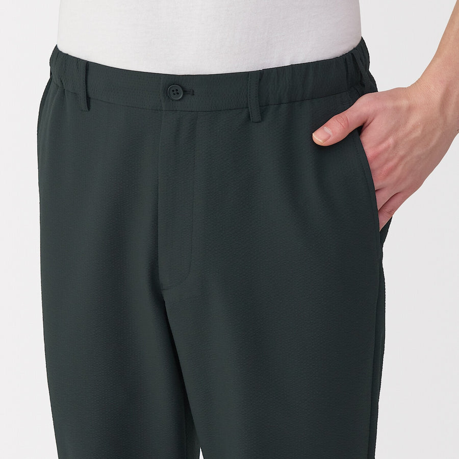 M's Breathable seersucker flat front pantsMedium greyXS