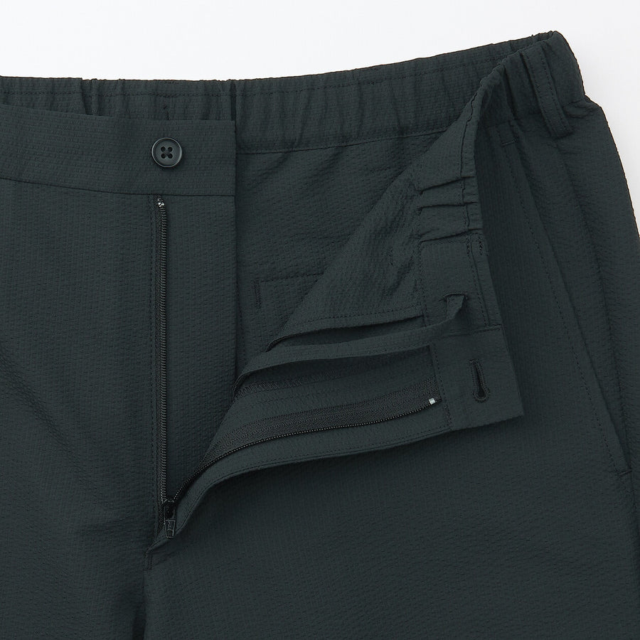 M's Breathable seersucker flat front pantsMedium greyXS