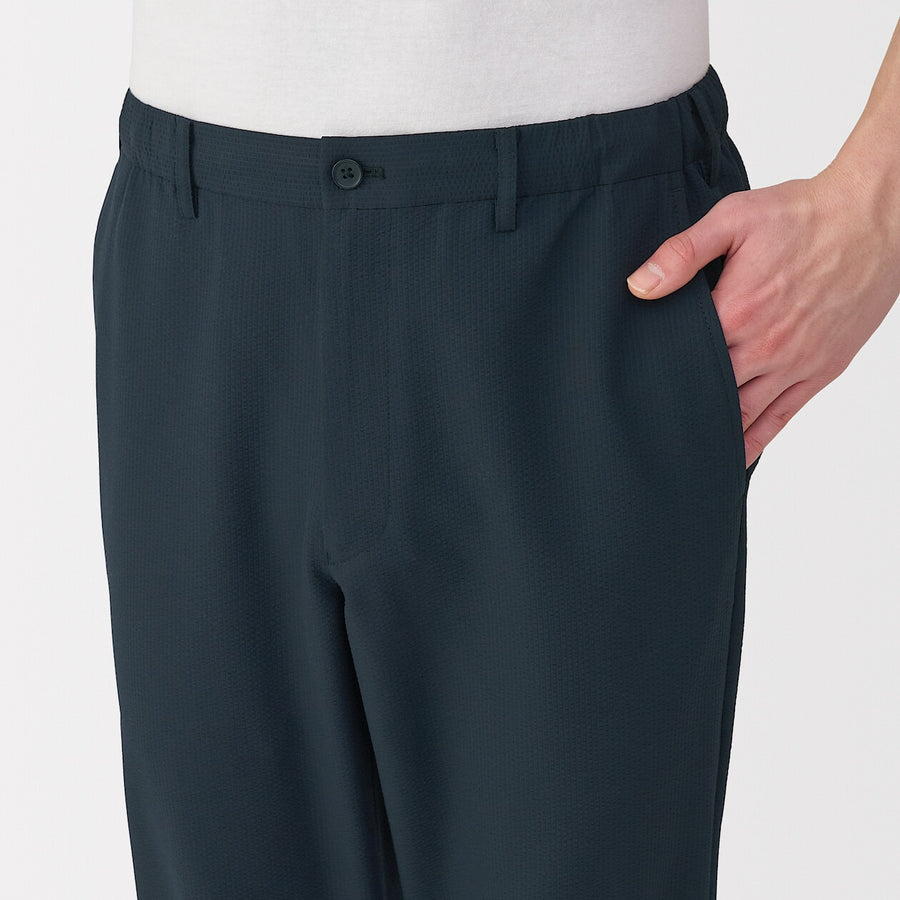 M's Breathable seersucker flat front pantsMedium greyXS