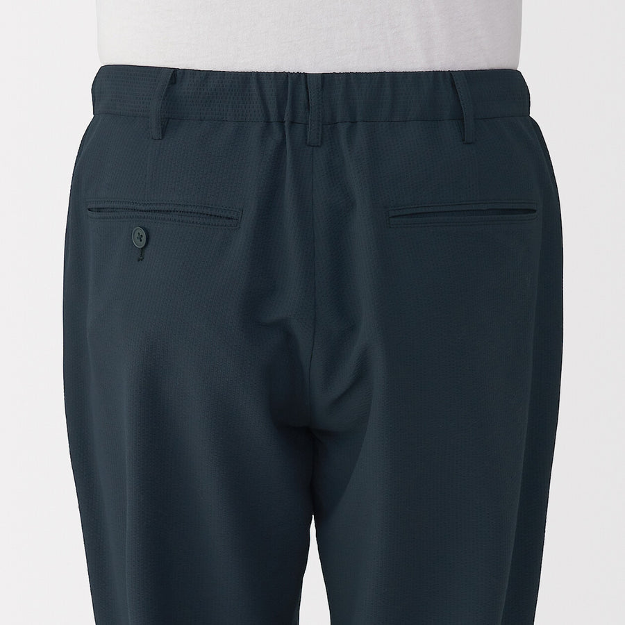 M's Breathable seersucker flat front pantsMedium greyXS