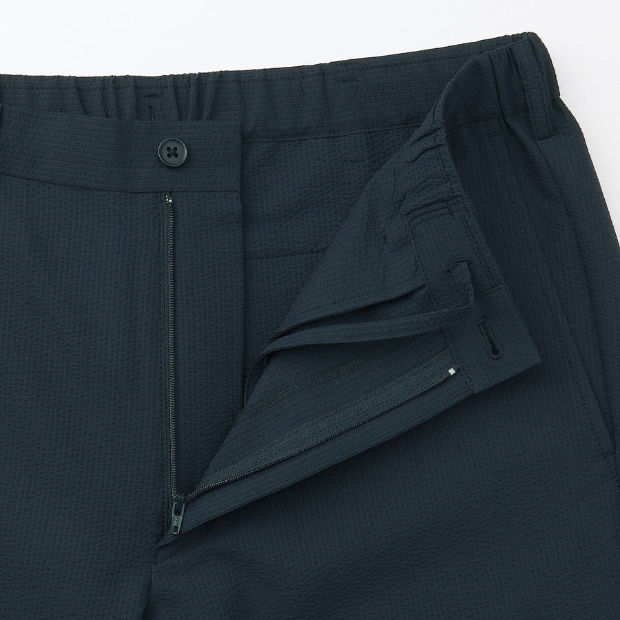 M's Breathable seersucker flat front pantsMedium greyXS