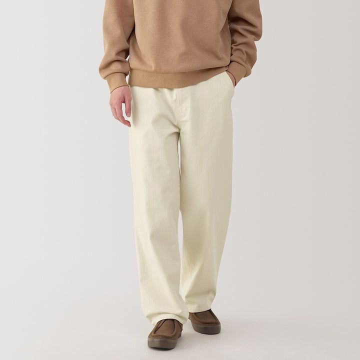 M's Kapok blend herringbone wide pants BlackXS
