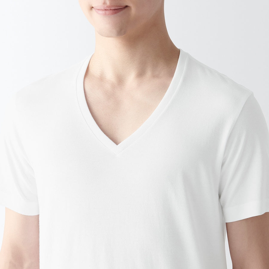Side Seamless Cotton V-Neck T-Shirt (2 Pack)