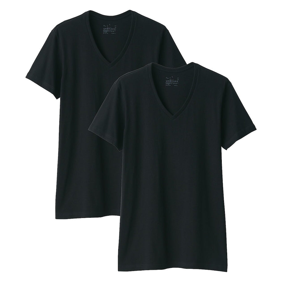 Side Seamless Cotton V-Neck T-Shirt (2 Pack)