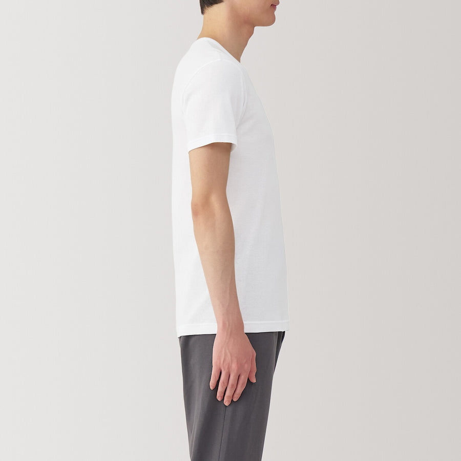 M's Moisture wicking cotton V neck S/S T-shirtWhiteXS