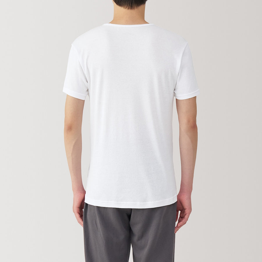 M's Moisture wicking cotton V neck S/S T-shirtWhiteXS