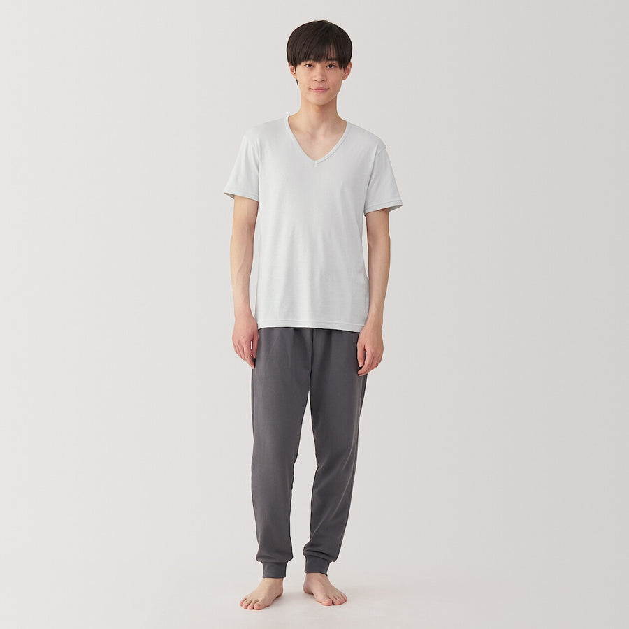 M's Moisture wicking cotton V neck S/S T-shirtWhiteXS