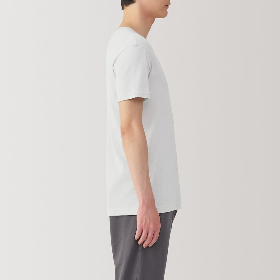 M's Moisture wicking cotton V neck S/S T-shirtWhiteXS