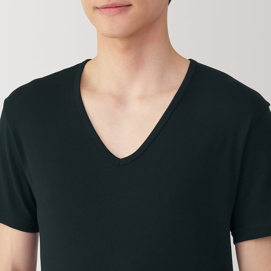 M's Moisture wicking cotton V neck S/S T-shirtWhiteXS