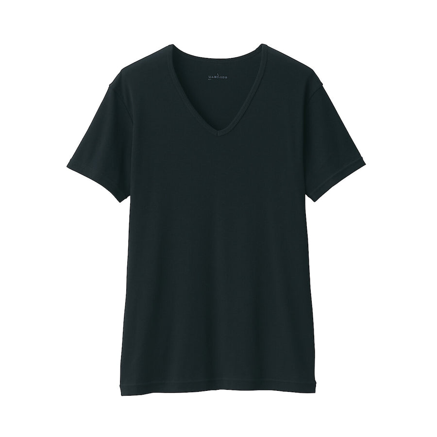 M's Moisture wicking cotton V neck S/S T-shirtWhiteXS