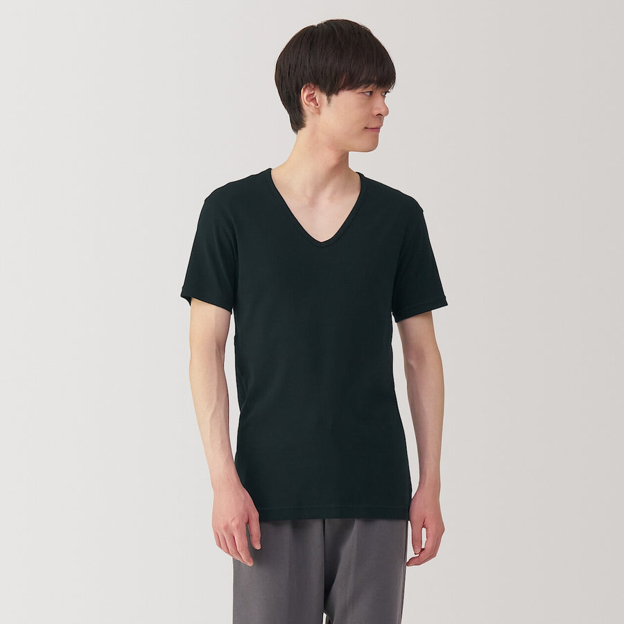 M's Moisture wicking cotton V neck S/S T-shirtWhiteXS