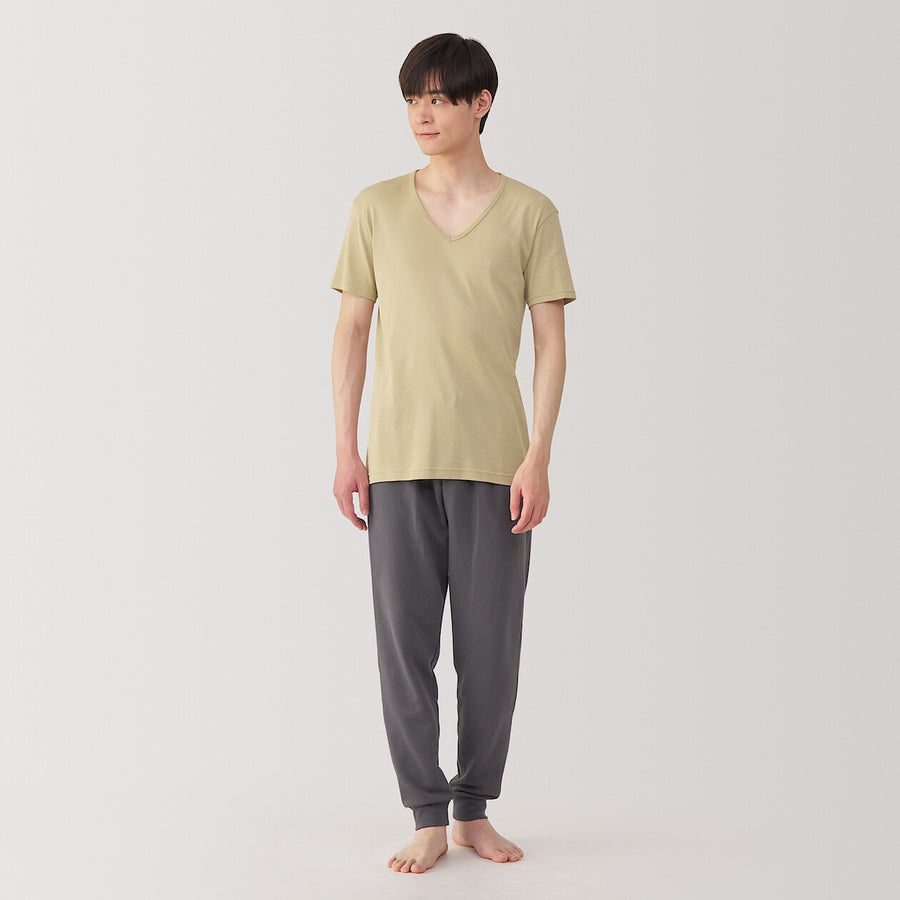 M's Moisture wicking cotton V neck S/S T-shirtWhiteXS