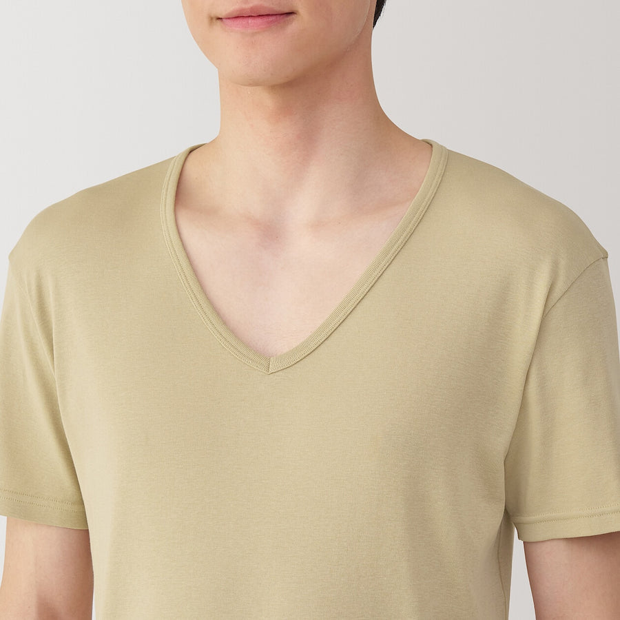 M's Moisture wicking cotton V neck S/S T-shirtWhiteXS